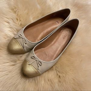 J Crew Kiki ballet flat with cap toe